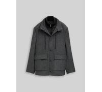 TOM TAILOR Herren 2-in-1 Wolljacke mit abnehmbarem Einsatz, schwarz, Meliert, Gr. S