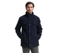 Tom Tailor Regular Fit Wollmantel aus Woll-Mix mit abnehmbarem Innenkragen in Dunkelblau, Größe M