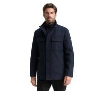 Tom Tailor Regular Fit Wollmantel aus Woll-Mix mit abnehmbarem Innenkragen in Blau, Größe M