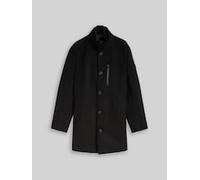Wollmantel TOM TAILOR, Herren, Gr. L, schwarz, Web, Obermaterial: 73% Polyester, 22% Wolle, 2% Polyacryl, 2% Polyamid, 1% sonstige Fasern. Futter: 100% Polyester, regular fit ca. Mitte Oberschenkel, g