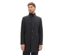 TOM TAILOR Herren 3-Knopf Wollmantel mit Stehkragen