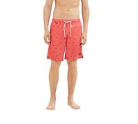 TOM TAILOR Herren Badeshorts mit Muster 1035051, 31479 - soft berry red palm design, L