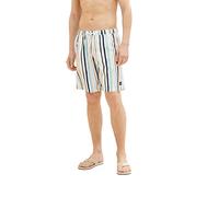 TOM TAILOR Herren Badeshorts mit Muster 1035051, 31554 - white multicolor stripe, S