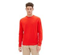 TOM TAILOR Herren Basic Crewneck Pullover aus Baumwolle, 13189 - Basic Red, XXL