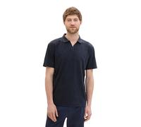 TOM TAILOR Herren Basic Jaquard Poloshirt mit Palmenmuster, navy palm jacquard design, L