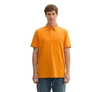 TOM TAILOR Herren 1043721 Basic Piqué Poloshirt mit Logo-Print, 12392-Fresh Pepper Orange, L
