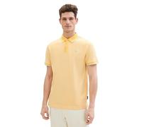 TOM TAILOR Herren Basic Piqué Poloshirt, white sunny yellow twotone, M