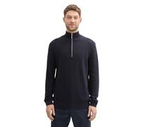 TOM TAILOR - Strukturierter Strick Troyer Knitted Navy Melange XXXL