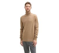 Tom Tailor Herren Basic Rollkragenpullover aus Baumwolle, 31089 - Hazel Brown Melange, XL