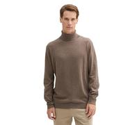 TOM TAILOR Herren Basic Rollkragenpullover mit Kaschmir,36303 - Wood Brown Melange, XL