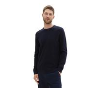 Tom Tailor Herren Basic Strickpullover aus Baumwolle, 13160 - Knitted Navy Melange, L