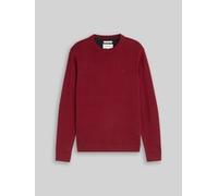Tom Tailor Herren Rundhals-Pullover BASIC Crewneck Knit - Baumwolle, Relaxed Fit, Rot Meliert, XXL