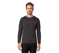 TOM TAILOR Herren Basic Strickpullover Mit Crewneck, 10617 - Black Grey Melange, L EU