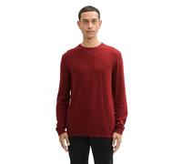 TOM TAILOR Herren 1043266 Basic Strickpullover mit Kaschmir, 35676-Burgundy Dark Red Melange, X-Large