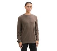TOM TAILOR Herren Basic Strickpullover mit Kaschmir,36303 - Wood Brown Melange, XXL