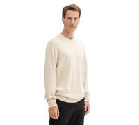 TOM TAILOR - Strickpullover mit recyceltem Kaschmir sand white melange XXL