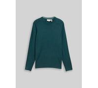 TOM TAILOR Herren Basic Strickpullover mit Rundhalsausschnitt, grün, Meliert, Gr. L