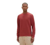 TOM TAILOR Herren 1037860 Basic Sweatshirt mit feiner Struktur, 32220-burned Bordeaux red, L
