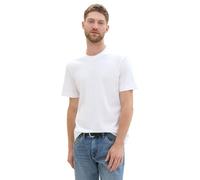 Tom Tailor Herren Basic T-Shirt aus Baumwolle im Tripple-Pack,20000 - White, XXXL