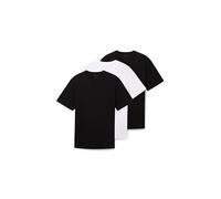 Tom Tailor Herren Basic T-Shirt aus Baumwolle im Tripple-Pack,29999 - Black, M