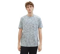 TOM TAILOR Herren Basic T-Shirt im Spacedye-Style, 35056 - Navy White Spacedye Pique, M