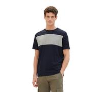 TOM TAILOR Herren Basic T-Shirt mit Logo-Print, 10668 - Sky Captain Blue, L