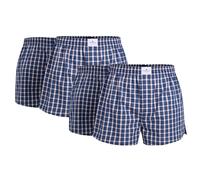 TOM TAILOR Herren Boxershorts, 4er Pack - Web-Shorts, Baumwolle, Poplin, kariert Blau S