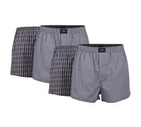 TOM TAILOR Herren Boxershorts, 4er Pack - Web-Shorts, Baumwolle, Poplin, kariert Dunkelblau 2XL