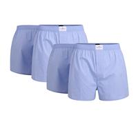 TOM TAILOR Herren Boxershorts, 4er Pack - Web-Shorts, Baumwolle, Poplin, kariert Hellblau XL