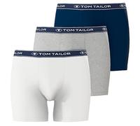 TOM TAILOR Herren Boxershorts, langes Bein | 3er Pack (DE/NL/SE/PL, Alphanumerisch, XL, Regular, Regular, Grau/Weiss/Navy)