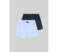 TOM TAILOR Herren Web-Boxershorts, 2er Pack - Dakota, Baumwolle, Popeline Hellblau/Dunkelblau / L M Blau