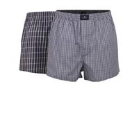 TOM TAILOR Herren Boxershorts - Web-Shorts, Baumwolle, Poplin, Vorteilspack Dunkelblau / 2XL / 2er Pack (1x2P) XXL Blau