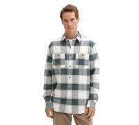 TOM TAILOR Herren Comfort Fit Hemd im Karomuster, 36634 - Offwhite Blue Check, XXL