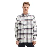 Tom Tailor Herren Comfort Fit Hemd mit Karomuster,35965 - White Herringbone Check, L