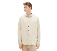TOM TAILOR Herren Comfort Fit Hemd mit tonalem Karo-Muster, vintage beige tonal check, XL