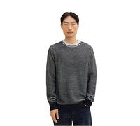 TOM TAILOR Herren Cosy Strickpullover mit Wolle 1033677, 30667 - Navy White Knit Structure, M