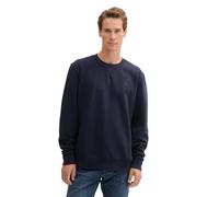 TOM TAILOR Herren Crewneck Sweatshirt mit Logo-Badge, 10668 - Sky Captain Blue, XL