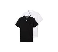 Poloshirt TOM TAILOR, Herren, Gr. L, weiß, Jersey, Obermaterial: 100% Baumwolle, unifarben, casual, regular fit taillenbedeckt, ohne Ausschnitt, Kurzarm, Shirts, im Doppelpack (47986667-L) weiß