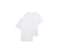 TOM TAILOR Herren 1037741 Doppelpack T-Shirt mit Rundhals-Ausschnitt aus Baumwolle, 20000-White, XL (2er Pack)