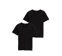 TOM TAILOR Herren Double Pack V-neck T-Shirt, Black, L
