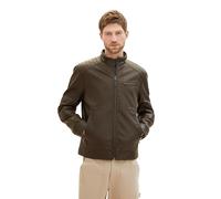 TOM TAILOR Herren Fake-Lederjacke im Biker-Style, 30513 - Buffalo Brown Fake Leather, XXXL