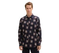 TOM TAILOR Herren Fitted Hemd mit Stretch, 36646 - Blue Fancy Big Design, XXL