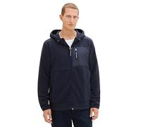 TOM TAILOR Herren Fleecejacke mit Kapuze, sky captain blue, L