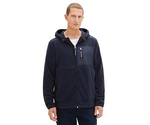TOM TAILOR Herren Fleecejacke mit Kapuze, sky captain blue, XXXL