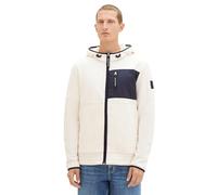 TOM TAILOR Herren Fleecejacke mit Kapuze, vintage beige, S