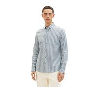 TOM TAILOR Herren Hemd 1034905, 31247 - Bluish Green Off White Stripe, M