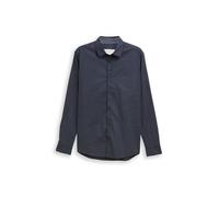 Langarmhemd TOM TAILOR, Herren, Gr. L, N-Gr, navy mini spike design, Web, Obermaterial: 100% Baumwolle, gemustert, slim fit normal, ohne Ausschnitt, 1-Knopf-Manschette, Hemden, mit Muster (33269662-L)