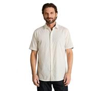 Tom Tailor - Fitted Kurzarmhemd mit Muster off white navy design - Gr. - M