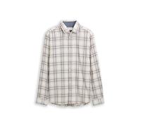Tom Tailor Herren-Hemd Regular Fit Flanell mit Muster Weiß XXL
