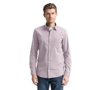 Langarmhemd TOM TAILOR, Herren, Gr. XXL, N-Gr, rot stripe, Web, Obermaterial: 100% Baumwolle, Strukturmuster, unifarben, slim fit normal, Manschette, Hemden, mit Brust Tasche (99928304-XXL) rot stripe